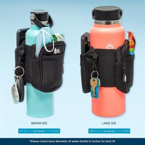 img 3 attached to 👜 Bottle Caddy: Gym Water Bottle Pouch with Zipper Side Storage Pockets for Cards, Keys, Phone, or Wallet