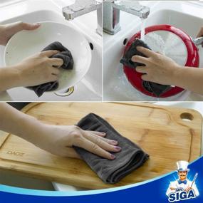 img 2 attached to MR.SIGA Microfiber Cleaning Cloth, Multi-Purpose Towels, 6-Pack, Size 13.8 x 15.7 inches