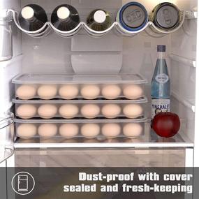 img 3 attached to 🥚 Efficient 90 Egg Holder for Refrigerator - SILIVO Deviled Egg Tray set of 3, with Lid, Container, & Organizer - 30 Egg Tray x 3 Pack