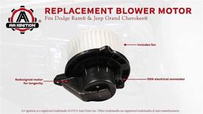 img 1 attached to 🔌 Dodge and Jeep AC Blower Motor with Fan - Replaces 5012701AB, 5096255AA, 5096256AA, PM9198, 700012 - Compatible with Ram 1500, Ram 2500, Ram 3500, 2002-2004 Grand Cherokee