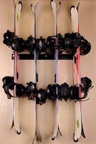 img 4 attached to Organize Your Skis and Snowboards with Rough Rack 4-8 Ski & Snowboard Ski Rack