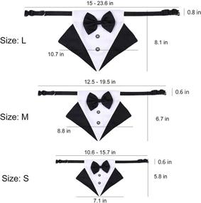 img 3 attached to Black Bow Tie Dog Collar and Leash Set - Formal Tuxedo Bandana for Wedding, Birthday, Dress-up, and Cosplay