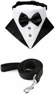 black bow tie dog collar and leash set - formal tuxedo bandana for wedding, birthday, dress-up, and cosplay logo