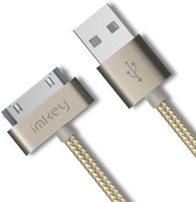 img 1 attached to 🔌 IMKEY Apple Certified 6.5 футов 30-контактный USB-кабель для синхронизации и зарядки iPhone 4/4S, iPad 1/2/3, iPod - (Золотой) - Надежное и быстрое решение для зарядки