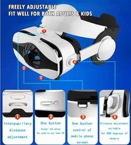 img 1 attached to Виртуальная реальность "Virtual Reality Goggle с наушниками, вентилятором и 360 VR Viewer - Совместим с iPhone Xs MAX XR X 8 7 plus Samsung Galaxy S9 S8 S7 Edge Note 5 4 3 LG G7 G6 G5 - Белый