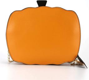 img 1 attached to 🎃 Ondeam Halloween Pumpkin Shoulder Bag with Bat Ornament - Fashionable PU Purses for Women and Girls