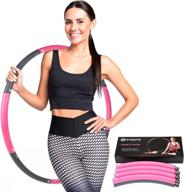 🔴 hoola hoop for adults by gymjoys – 2lb premium stainless steel core for exercise & weight loss – smooth + soft padding – pink color логотип