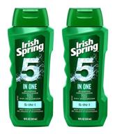 irish spring 5-in-1 shampoo, conditioner, body wash, face wash and deodorizer - pack of 2, 18 oz logo