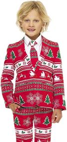 img 1 attached to Eye-Catching Opposuits Christmas Suits for Boys – Festive Ugly Xmas Sweater Costumes with Jacket, Pants & Tie