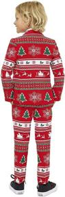 img 3 attached to Eye-Catching Opposuits Christmas Suits for Boys – Festive Ugly Xmas Sweater Costumes with Jacket, Pants & Tie