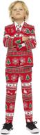 eye-catching opposuits christmas suits for boys – festive ugly xmas sweater costumes with jacket, pants & tie logo