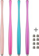 🖊️ ccivv slim waist stylus pens for touch screen - compatible with ipad, iphone, kindle fire - 8 extra replaceable hybrid fiber tips - pink, purple, blue, rose gold logo
