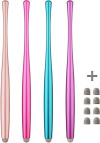 img 4 attached to 🖊️ CCIVV Slim Waist Stylus Pens for Touch Screen - Compatible with iPad, iPhone, Kindle Fire - 8 Extra Replaceable Hybrid Fiber Tips - Pink, Purple, Blue, Rose Gold