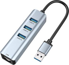 img 4 attached to USB 3.0 концентратор адаптера Ethernet ABLEWE с 3 портами, поддержка RJ45 10/100/1000 Гигабитного Ethernet для Windows 10, 8.1, Mac OS, Surface Pro, Linux, Chromebook и других