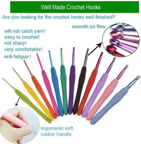 img 3 attached to 🧶 LOOEN 12 Sizes Crochet Hooks Set: Ergonomic Design for Arthritic Hands - Colorful Needles with Case