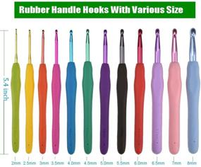 img 2 attached to 🧶 LOOEN 12 Sizes Crochet Hooks Set: Ergonomic Design for Arthritic Hands - Colorful Needles with Case