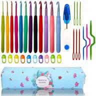 🧶 looen 12 sizes crochet hooks set: ergonomic design for arthritic hands - colorful needles with case logo