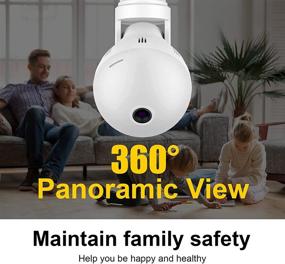 img 1 attached to 📷 SYMYNELEC 360° Panoramic Wireless Bulb Security Camera with Night Vision – Outdoor WiFi Home Video Baby Monitors, Pet Cameras