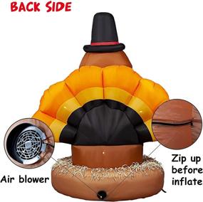 img 1 attached to SEASONJOY 7Ft Thanksgiving Inflatables Turkey with Pilgrim Hat: Outdoor Yard Decoration for Thanksgiving