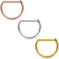 ruifan 316l stainless steel hinged segment hoop septum clicker ring 💎 - versatile piercing jewelry for lip, helix, tragus, cartilage, nose - 16g 10mm logo