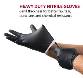 img 3 attached to Medline VEN6045R Venom Steel Premium Industrial Black Nitrile 🧤 Gloves (Pack of 50) - Maximum Protection for Industrial Use