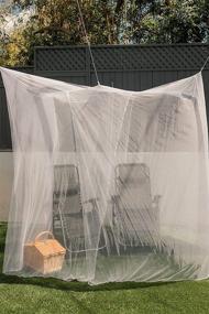 img 1 attached to 🏕️ EVEN NATURALS Luxury Bed Canopy Net, Double to Queen Size, Ideal for Camping, Finest Mesh 300 Holes, Square Netting Curtain, 2 Entry Points, Quick Installation, Hanging Kit & Storage Bag Included