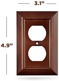 img 3 attached to Set of 4 Decorative Dark Brown Mahogany Look Wall Plate Outlet Switch Covers by SleekLighting - Styles include Decorator, Duplex, Toggle, and Combo - Size: 1 Gang Duplex