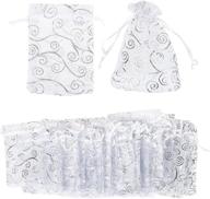 juvale 120 pack organza gift bags - elegant drawstring favor bags for weddings, parties, and special occasions - silver, 3.5 x 4.75 inches logo