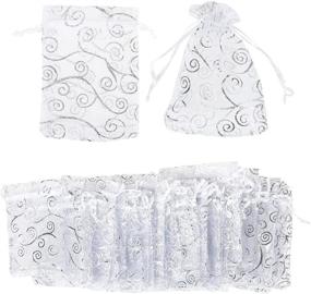 img 4 attached to Juvale 120 Pack Organza Gift Bags - Elegant Drawstring Favor Bags for Weddings, Parties, and Special Occasions - Silver, 3.5 x 4.75 Inches