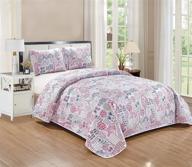 kids zone quilted bedspread flowers logo