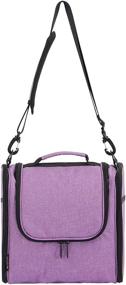 img 3 attached to 🧶 PACMAXI High-Capacity Yarn Storage Knitting Bag - Tote Organizer for Cotton Yarns, Knitting Needles, Crochet Hooks - Shoulder Strap and Hook Included (Purple)
