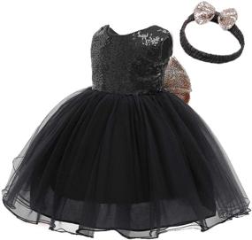 img 2 attached to 🌸 Stunning Sequined Bowknot Flower Girl Dresses: Perfect for Baby's Pageants, Weddings, and Parties!