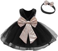 🌸 stunning sequined bowknot flower girl dresses: perfect for baby's pageants, weddings, and parties! logo