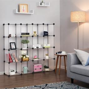 img 3 attached to 🏢 SONGMICS Cube Storage Organizer ULPC44L: 16-Cube Bookshelf for Bedroom and Living Room - Closet Organizers, Room Organization, Cubby Shelving, White 48.4 x 12.2 x 48.4 Inches