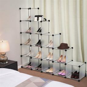 img 2 attached to 🏢 SONGMICS Cube Storage Organizer ULPC44L: 16-Cube Bookshelf for Bedroom and Living Room - Closet Organizers, Room Organization, Cubby Shelving, White 48.4 x 12.2 x 48.4 Inches