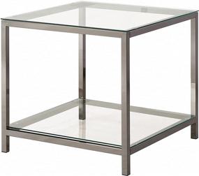 img 2 attached to Black Nickel and Clear End Table with Shelf by Coaster Home Furnishings