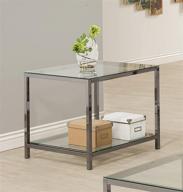 black nickel and clear end table with shelf by coaster home furnishings logo