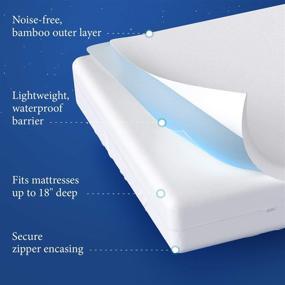 img 2 attached to 🛏️ Cosy House Collection Luxury Bamboo Waterproof Zippered Mattress Protector Encasement - Premium Stain Protection - Noiseless, Cool & Secure Design - Queen Size, Up to 18in Depth