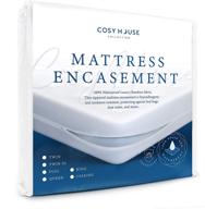 🛏️ cosy house collection luxury bamboo waterproof zippered mattress protector encasement - premium stain protection - noiseless, cool & secure design - queen size, up to 18in depth logo