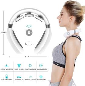 img 3 attached to 🔥 Hezheng Adjustable Heat Neck Massager - Electric Device with Remote Control, 3 Massage Pads for Neck Pain Relief and Headache Alleviation, Enhancing Neck Stiffness Circulation