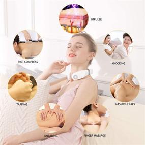 img 1 attached to 🔥 Hezheng Adjustable Heat Neck Massager - Electric Device with Remote Control, 3 Massage Pads for Neck Pain Relief and Headache Alleviation, Enhancing Neck Stiffness Circulation