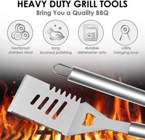 img 3 attached to 🔥 HaSteeL 32 PCS Grilling Accessories BBQ Grill Set: The Ultimate Stainless Steel Grill Tools for Backyard Outdoor Barbecue Camping, Complete Grilling Utensil Kit + Storage Bag – The Perfect Gift for Men & Women