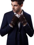 🧤 italian lambskin leather winter touchscreen men's accessories: enhanced gloves & mittens logo