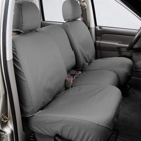 img 1 attached to 🚗 Covercraft SS3415PCGY SeatSaver Front Row Custom Fit Seat Cover - Ford F-250/F-350 Super Duty Models - Polycotton (Grey)