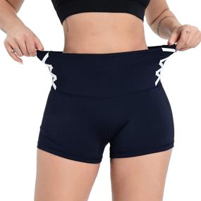 img 2 attached to 🩳 DIELUSA High Waist Yoga Shorts for Women - Tummy Control Workout Running Shorts