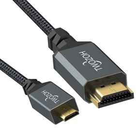 img 4 attached to 🔌 Twozoh 4K Micro HDMI to HDMI Cable 15FT: High-Speed & 3D/4K 60Hz Support for GoPro Hero 7, Sony 6300, Nikon B500, Yoga 3