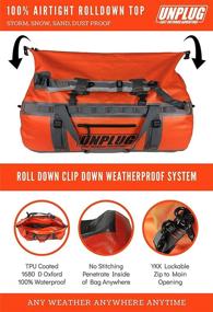 img 2 attached to Unplug Ultimate Adventure Bag - Heavy Duty Waterproof Duffel Bag (1680D) for Boating, Motorcycling, Hunting, Camping, Kayaks, or Jet Ski - Gear through Any Conditions!