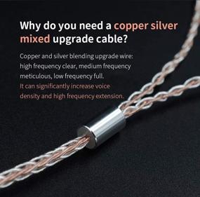 img 1 attached to ⚡ Enhanced KZ Copper Silver Mixed Upgrade Cable with Oxygen Free Copper and High Purity Silver Plated Core for KZ ZST ES3 ES4 ZSR ZS10