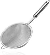 🔍 stainless steel fine mesh strainer and sieve set - medium mesh with handle for kitchen, baking, flour - ideal sifter strainer for optimal filtering logo