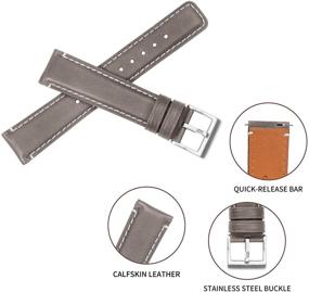 img 1 attached to 🕑 20mm Leather T-Strap Watch Band